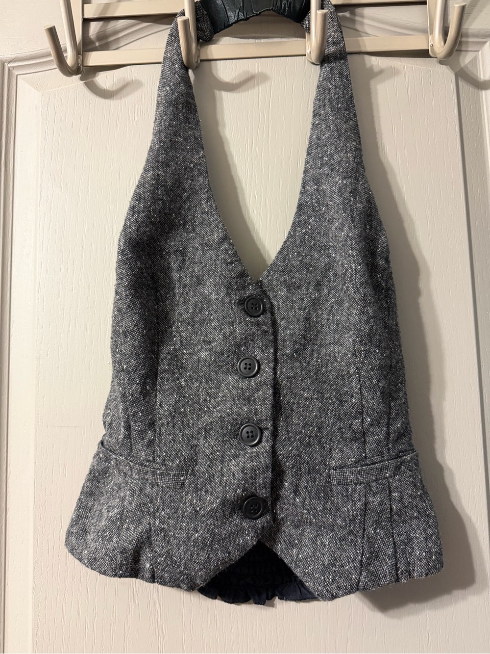 Women’s Grey Tweed Vest Halter top style  - Gadzooks Medium
